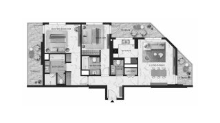 Apartment floor plan, 2 bedrooms in DoubleTree by Hilton Residences No. 11010