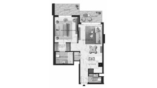 Apartment floor plan, 1 bedroom in DoubleTree by Hilton Residences No. 11008