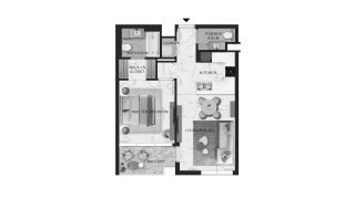 Apartment floor plan, 1 bedroom in DoubleTree by Hilton Residences No. 11007